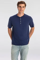 Levi's T-Shirt SS 4 BUTTON HENLEY Dunkelblau/Blau