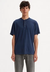 Levi's T-Shirt SS 4 BUTTON HENLEY Dunkelblau/Blau
