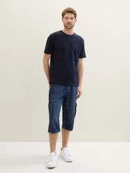 TOM TAILOR Relax-fit Jeans Morris Overknee Shorts Blau/Dunkelblau