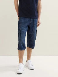 TOM TAILOR Relax-fit Jeans Morris Overknee Shorts Blau/Dunkelblau