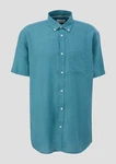s.Oliver Kurzarmhemd Garment Dye Blau/Türkis/Hellblau