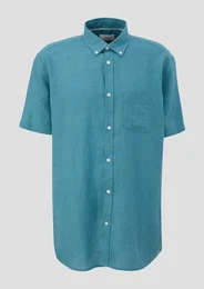 Kurzarmhemd Kurzarmhemd aus Leinen Garment Dye