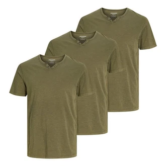 Jack & Jones T-Shirt mit Splitneck-Ausschnitt und Deko-Knöpfen Dunkelgrün/Khaki Jack & Jones T-Shirt mit Splitneck-Ausschnitt und Deko-Knöpfen Dunkelgrün/Khaki