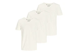 Jack & Jones T-Shirt mit Splitneck-Ausschnitt und Deko-Knöpfen Weiß/Creme/Khaki