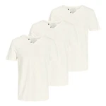 Jack & Jones T-Shirt mit Splitneck-Ausschnitt und Deko-Knöpfen Weiß/Creme/Khaki