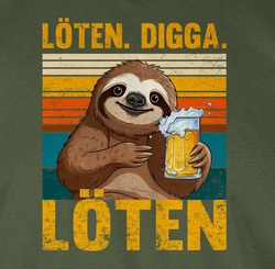 Shirtracer T-Shirt Lten Digga Lten Bier Biertrinker Faultier Saufi Party & Alkohol Herren Braun/Dunkelgrün