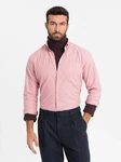 OMBRE Langarmhemd REGULAR FIT Herrenhemd Rosa/Rot