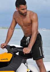 Chiemsee Badeshorts sportliche Bade-Shorts Schwarz/Lila/Grün/Dunkelgrau