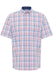 Eterna Kurzarmhemd Modern Fit Button-Down-Kragen Mischfarben/Rot/Hellblau