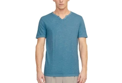 Jack & Jones T-Shirt Splitneck Tee Hellblau/Blau/Türkis