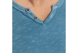 Jack & Jones T-Shirt Splitneck Tee Hellblau/Blau/Türkis