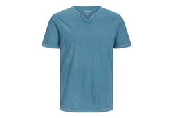 Jack & Jones T-Shirt Splitneck Tee Hellblau/Blau/Türkis