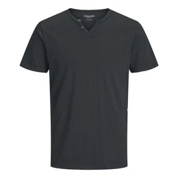 T-Shirt Splitneck Tee mit Splitneck-Ausschnitt und zwei Deko-Knpfen