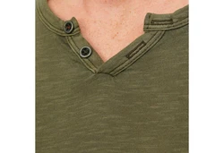 Jack & Jones T-Shirt 2er Pack mit Splitneck-Ausschnitt Dunkelgrün/Khaki