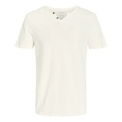Jack & Jones T-Shirt Splitneck Tee Khaki/Weiß/Creme/Beige