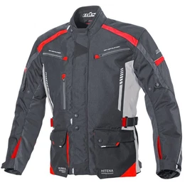 Bse Motorradjacke Bse Torino II Textiljacke schwarz / hellgrau / rot Herren 5XL