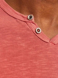 Jack & Jones T-Shirt JJESPLIT NECK TEE SS NOOS (1-tlg) 