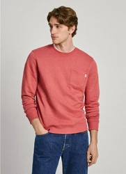 Pepe Jeans Sweatshirt MANS CREW mit Brusttasche Orange/Rot/Braun