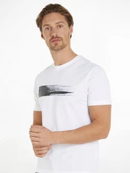 Calvin Klein T-Shirt BRUSH LOGO T-SHIRT Weiß/Creme/Schwarz