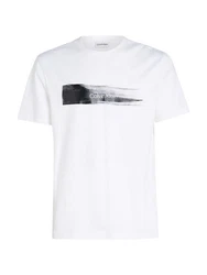 Calvin Klein T-Shirt BRUSH LOGO T-SHIRT Weiß/Creme/Schwarz