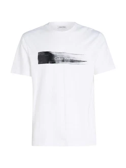 Calvin Klein T-Shirt BRUSH LOGO T-SHIRT Weiß/Creme/Schwarz