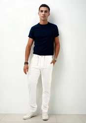 Indicode Stoffhose Inboris Creme/Weiß