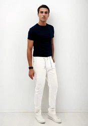 Indicode Stoffhose Inboris Creme/Weiß