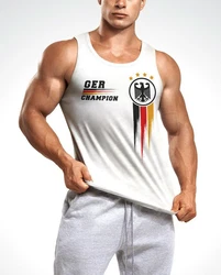 MoonWorks Herren Tanktop EM Fußball Fan-Shirt (2024) Rot/Schwarz/Weiß/Braun