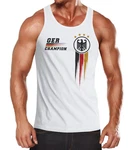 MoonWorks Herren Tanktop EM Fußball Fan-Shirt (2024) Rot/Schwarz/Weiß/Braun