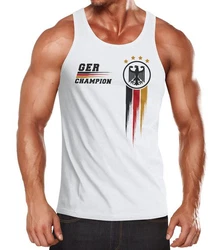 MoonWorks Herren Tanktop EM Fußball Fan-Shirt (2024) Rot/Schwarz/Weiß/Braun
