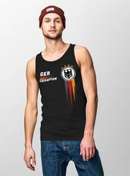 MoonWorks Herren Tanktop EM Fußball Fan-Shirt (2024) Schwarz/Rot