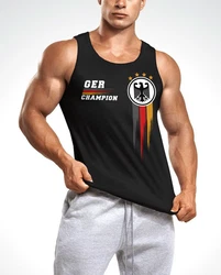 MoonWorks Herren Tanktop EM Fußball Fan-Shirt (2024) Schwarz/Rot