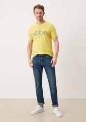 s.Oliver Stoffhose Jeans Keith Slim Fit Mid Rise Slim Leg Gelb/Grün