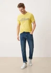 s.Oliver Stoffhose Jeans Keith Slim Fit Mid Rise Slim Leg Gelb/Grün