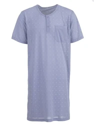 Lucky Nachthemd Kurzarm Blau/Grau/Hellblau/Lila/Fliederfarben