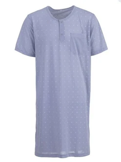 Lucky Nachthemd Kurzarm Blau/Grau/Hellblau/Lila/Fliederfarben