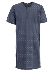 Lucky Nachthemd Kurzarm Grau/Dunkelblau/Blau