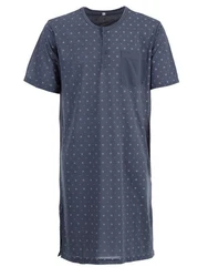Lucky Nachthemd Kurzarm Grau/Dunkelblau/Blau