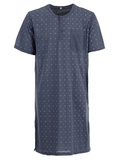 Lucky Nachthemd Kurzarm Grau/Dunkelblau/Blau