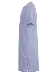 Lucky Nachthemd Kurzarm Tasche Uni Lila/Blau