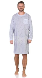 Nachthemd Herren Nachthemd mit langen rmeln und Rundhals, Gr. S M L XL 2XL (1-tlg)