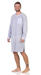 Nachthemd Herren Nachthemd mit langen rmeln und Rundhals, Gr. M L XL 2XL (1-tlg)