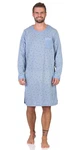 EloModa Nachthemd Herren mit langen Ärmeln und Rundhals (1-tlg) Blau/Hellblau/Fliederfarben