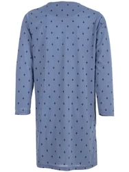 Lucky Nachthemd Langarm Blau/Grau
