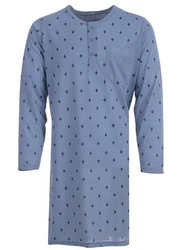 Lucky Nachthemd Langarm Blau/Grau