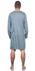 EloModa Herren Nachthemd Langarm (1-tlg) Grau/Blau/Hellblau