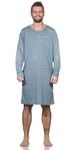 EloModa Herren Nachthemd Langarm (1-tlg) Grau/Blau/Hellblau