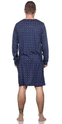 EloModa Herren Nachthemd Langarm (1-tlg) Blau/Lila/Dunkelblau/Hellblau
