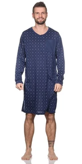 EloModa Herren Nachthemd Langarm (1-tlg) Blau/Lila/Dunkelblau/Hellblau