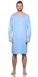 Nachthemd Herren Nachthemd langarm Sleepshirt, Gr. M L XL 2XL (1-tlg)